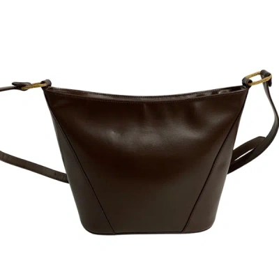 Shop Saint Laurent Brown Leather Shoulder Bag ()