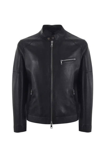 Shop The Jack Leathers Coats Black In Nero