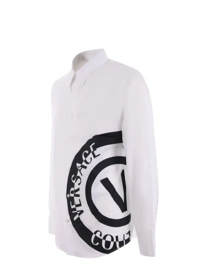 Shop Versace Jeans Couture Shirts White In Bianco