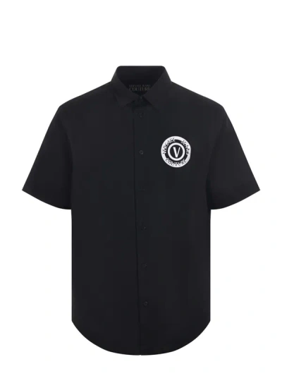 Shop Versace Jeans Couture Shirts Black In Nero