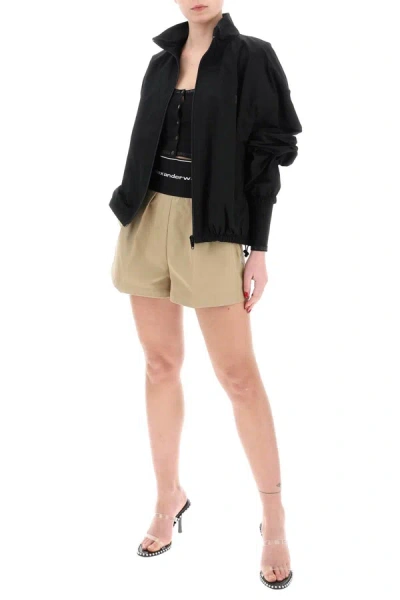 Shop Alexander Wang Cotton And Nylon Shorts With Branded Waistband