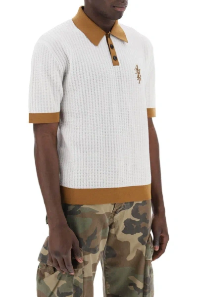 Shop Amiri Polo Shirt With Contrasting Edges And Embroidered Logo
