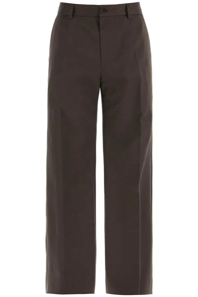 Shop Dolce & Gabbana Tailored Cotton Trousers For Men