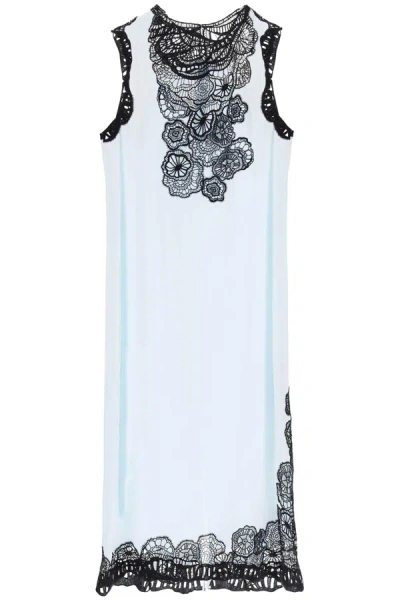 Shop Jil Sander Maxi Dress With Lace Detail