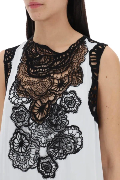 Shop Jil Sander Maxi Dress With Lace Detail