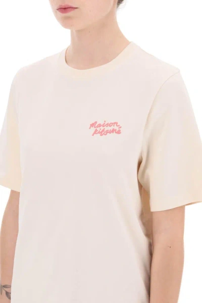 Shop Maison Kitsuné Maison Kitsune "round Neck T Shirt With Embroidered