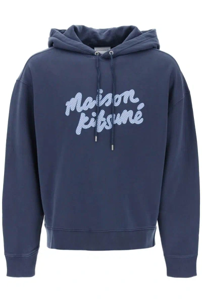 Shop Maison Kitsuné Maison Kitsune Hooded Sweatshirt With Embroidered Logo