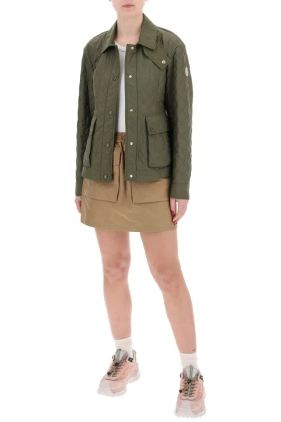 Shop Moncler Technical Cotton Cargo Mini Skirt
