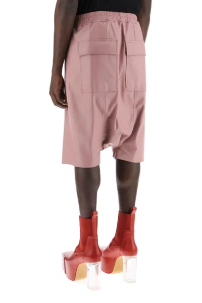 Shop Rick Owens Leather Bermuda Shorts For