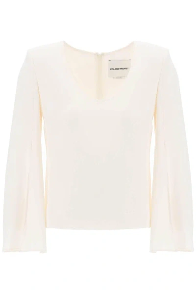 Shop Roland Mouret "cady Top With Flared Sleeve"