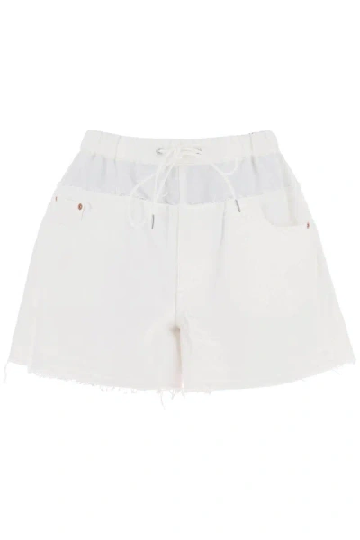 Shop Sacai Hybrid Denim Shorts For Men