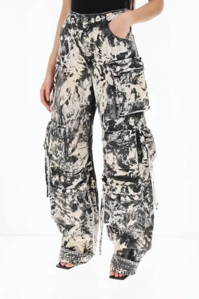 Shop Attico The  Fern Stained Effect Cargo Jeans