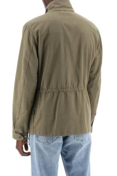 Shop Woolrich "field Jacket In Cotton And Linen Blend"
