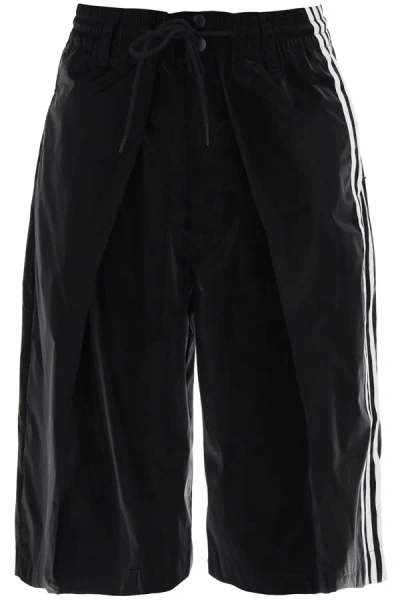 Shop Y-3 Y 3 Shiny Nylon Bermuda Shorts