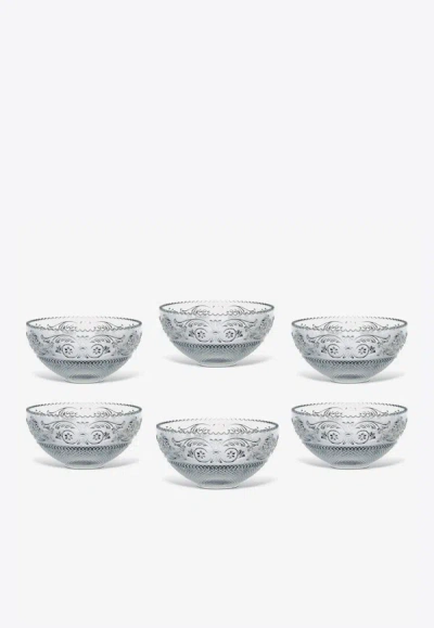 Shop Baccarat Arabesque Crystal Bowl - Set Of 6 In Transparent