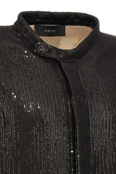 Shop Amiri Men 'o/s Tab Collar' Shirt In Black