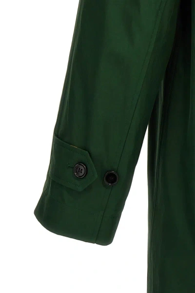 Burberry Reversible Car Coat Check Pattern In Green