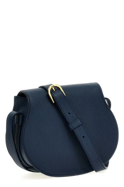 Shop Chloé Women 'saddle Marcie' Small Crossbody Bag In Blue