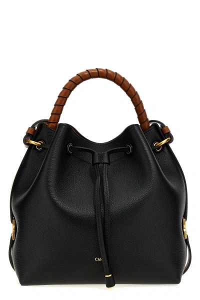 Shop Chloé Women Leather Bucket Bag In Black