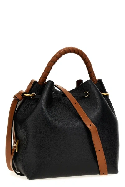 Shop Chloé Women Leather Bucket Bag In Black
