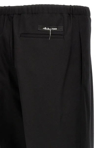Shop Fendi Men Cool Wool Pants In Black