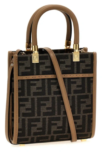 Shop Fendi Women 'mini Sunshine' Handbag In Brown