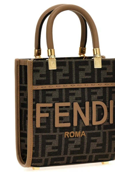 Shop Fendi Women 'mini Sunshine' Handbag In Brown