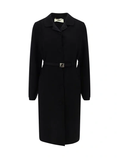 Shop Fendi Women Coat In Black