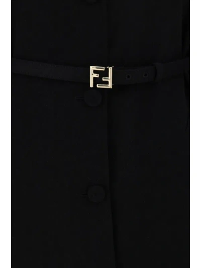 Shop Fendi Women Coat In Black