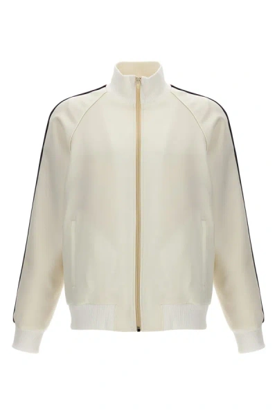 Shop Gucci Men Web Tape Drill Sweatshirt In White
