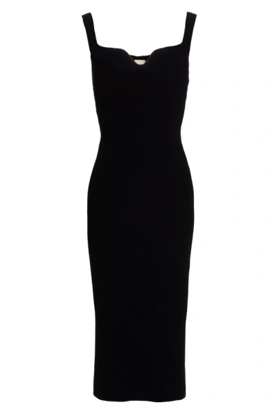 Shop Khaite Women 'nina' Midi Dress In Black