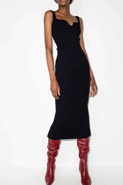 Shop Khaite Women 'nina' Midi Dress In Black