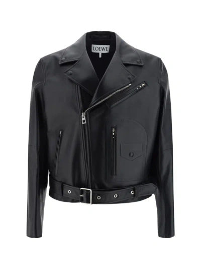 Shop Loewe Men Biker Jacket In Black