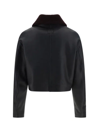 Shop Loewe Women Cropped Jacket In Black