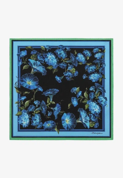 Dolce & Gabbana Foulard 90 X 90 Fiore Notturno In Multicolor