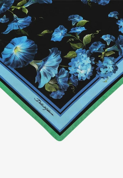 Dolce & Gabbana Foulard 90 X 90 Fiore Notturno In Multicolor