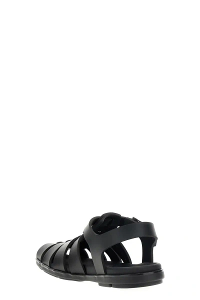 Shop Prada Men Logo Rubber Sandals In Black