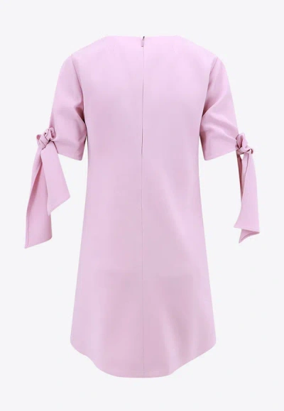 Shop Pinko Bow-sleeved Mini Dress In Pink