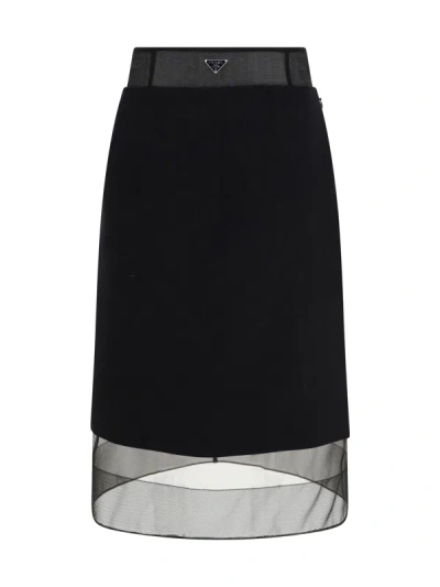 Shop Prada Women Skirt In Black