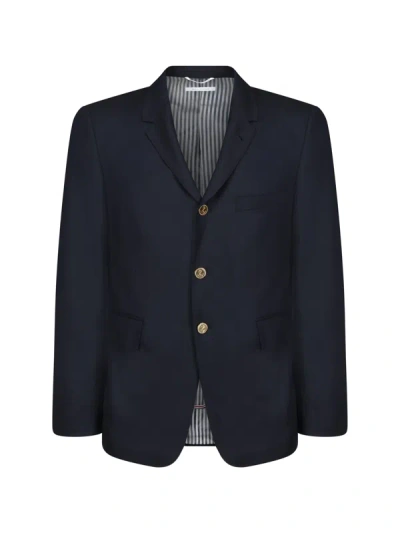 Shop Thom Browne Men Blazer Jacket In Blue