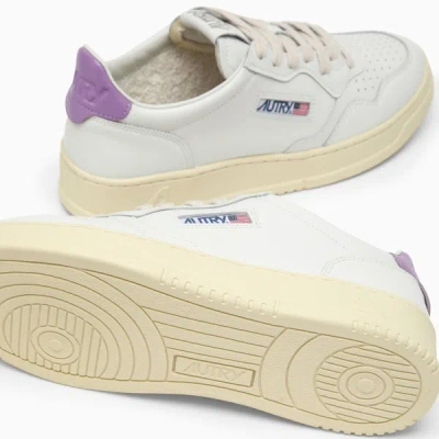 Shop Autry White/lavender Leather Medalist Sneakers