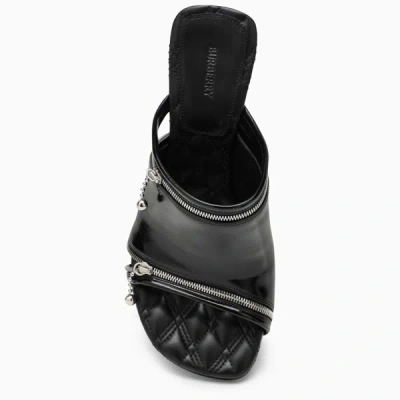 Shop Burberry Black Leather Sleep Sandal