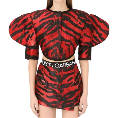 Shop Dolce & Gabbana Cropped Jacquard Jacket