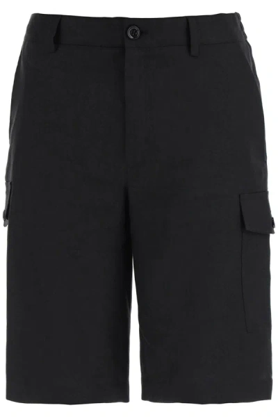 Shop Dolce & Gabbana Linen Cargo Bermuda Shorts For
