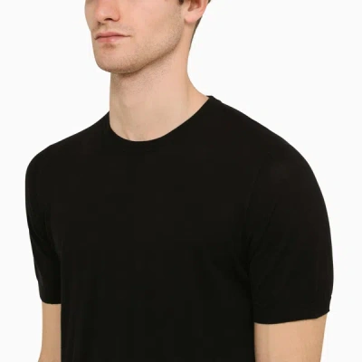 Shop Drumohr Black Cotton Crewneck T Shirt