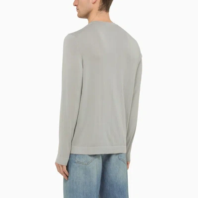 Shop Drumohr Grey Cotton Crewneck Sweater