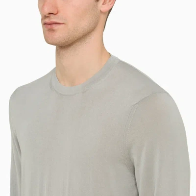 Shop Drumohr Grey Cotton Crewneck Sweater