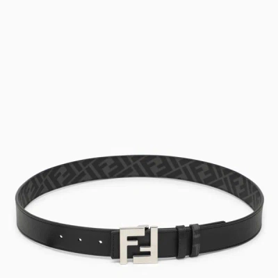 Shop Fendi Reversible Black Leather Belt
