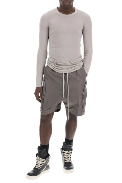 Shop Rick Owens Faille Cargo Shorts