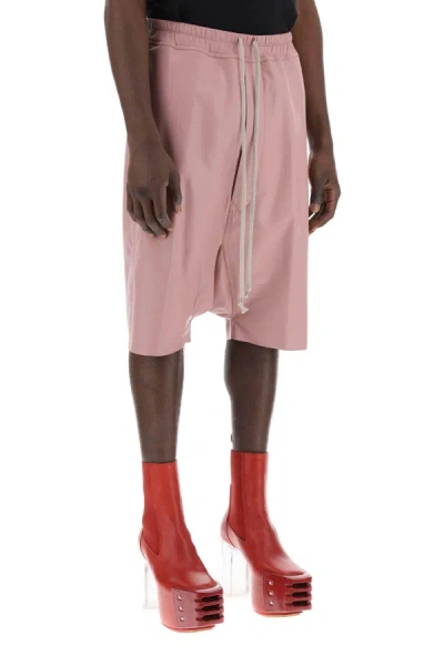 Shop Rick Owens Leather Bermuda Shorts For